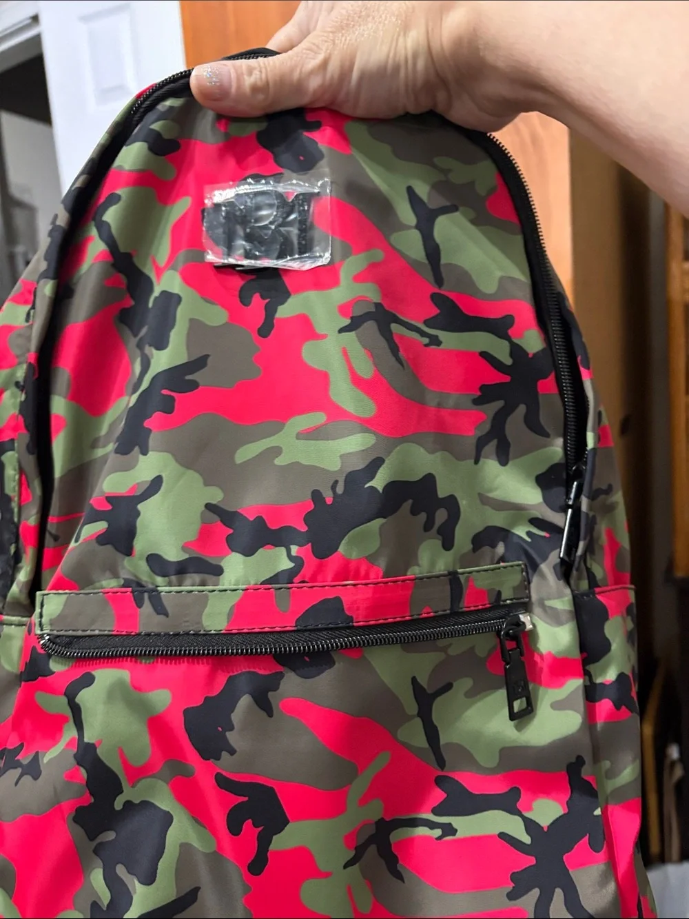 Badgley Mischka Pink Green Camo Backpack
